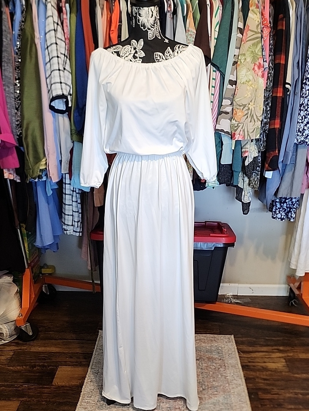 White Off-Shoulder Maxi Dress